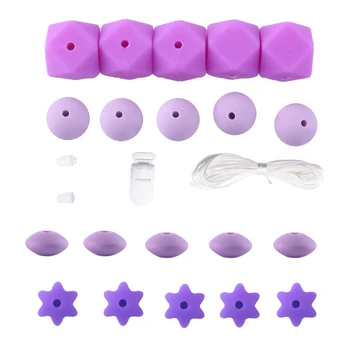

Silicone Beads Teether Accessories DIY Teething Jewelry Necklace Handmade Pacifier Clip Chain Baby Teether Bracelet Toy