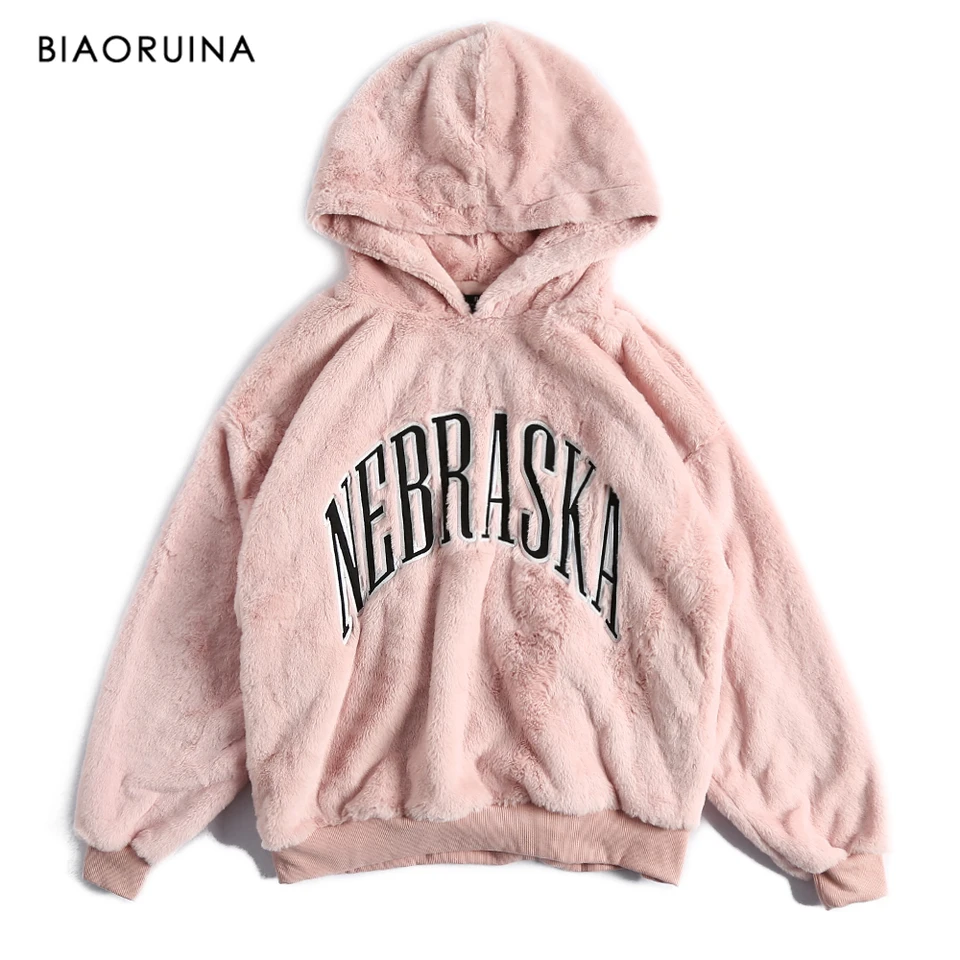 pink fluffy zip up hoodie