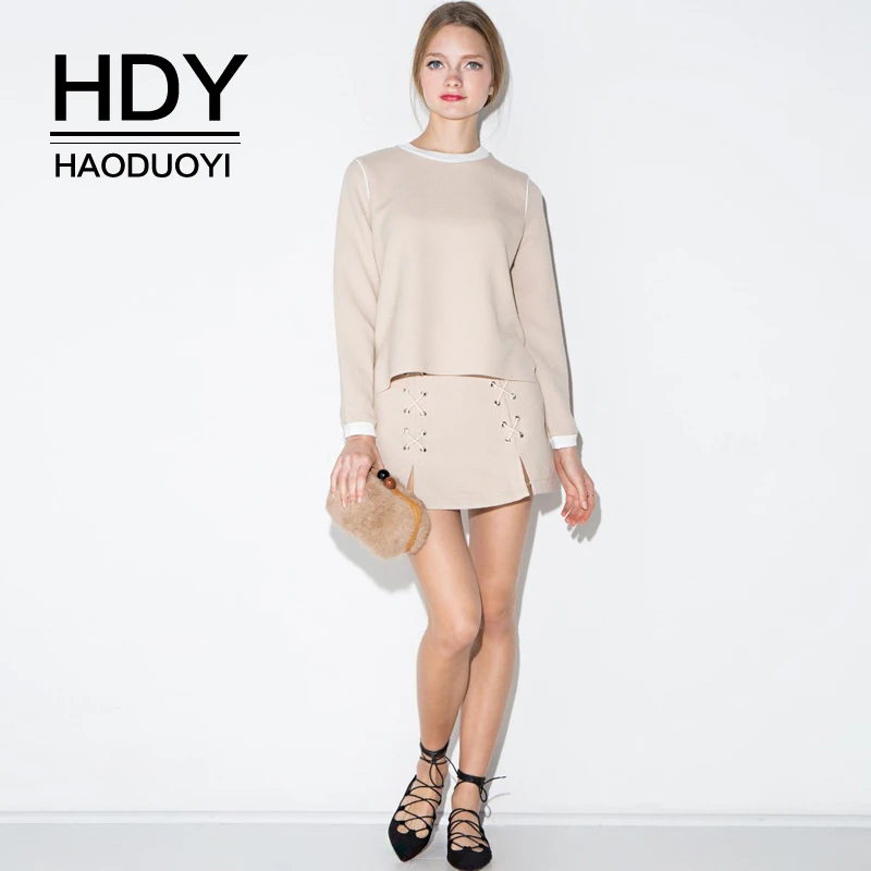 HDY Haoduoyi Весна уличный стиль сплошной модный тренд Новый релаксационный длинный