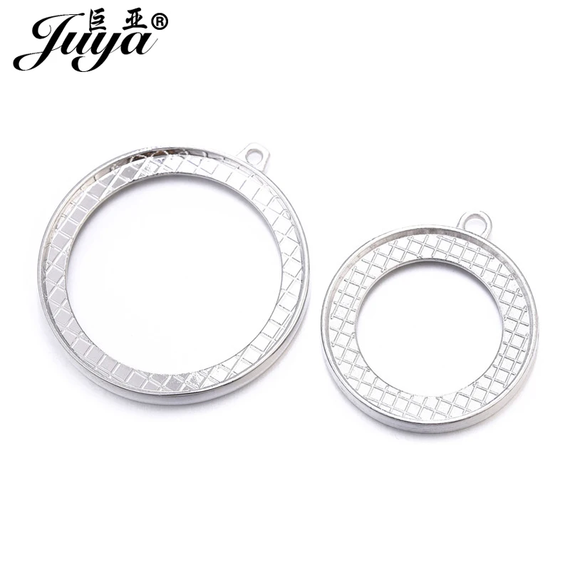 Круглая Двусторонняя основа с кабошоном для женщин JUYA 5 шт./лот 30/40 мм ожерелье