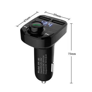 

Bluetooth FM Transmitter Car Kit Hands-free MP3 Player Dual USB Car Charger Dual USB Charging Ports Host Car Accessories