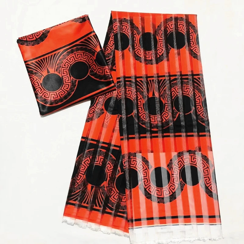 Стиль Gahna ИМИТИРОВАННАЯ шелковая ткань, органза африканская ткань с принтом 6 ярдов африканская ткань ткань нигерийская Анкара