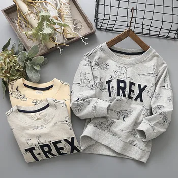 

2020 Boys t-shirt new spring autumn cotton terry letter sweatshirt infants 3-9 years tops kids clothes