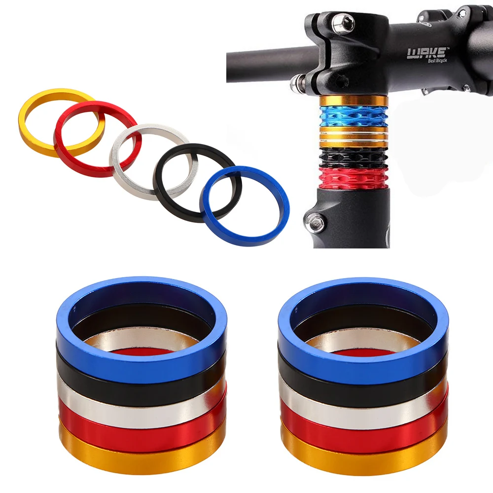 Front Fork Gasket Aluminum Alloy Washer Spacer Bike Headset Ring Spacing Pad 