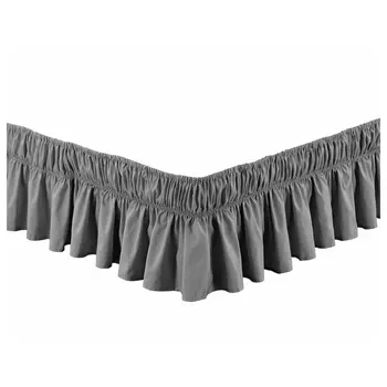 

Elastic Bed Skirt for Bed Accessories Tight and Loose Decoration Peach Fabric Adjustable Pure Color Bedroom Ornament
