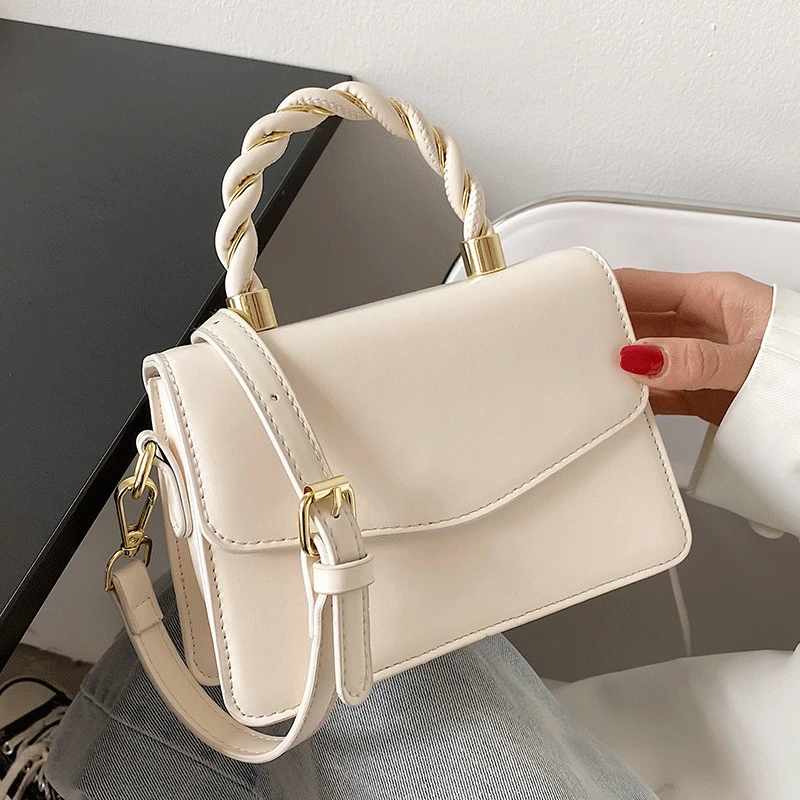 Brand Designer White Crossbody Bags for Women 2021 Leather Flap