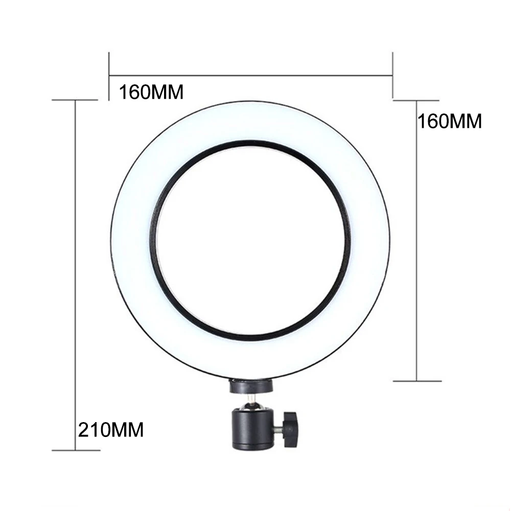 50/160/210mm USB Interface Dimmable LED Selfie Round studio ring camera Light photo Phone Photography Video Makeup Lamp youtube