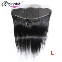 Bigsophy монгольские прямые кружева Закрытие 13*4 человеческие волосы Кружева Фронтальная Закрытие remy волосы "-20" дюймов натуральный цвет низкое соотношение