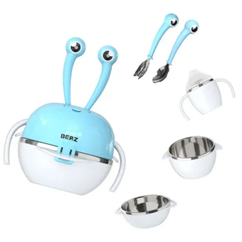 

304 Stainless steel Dishes Tray Feeding Food Tableware Cartoon Food Plates Kids Children Eating Portable Children's Tableware