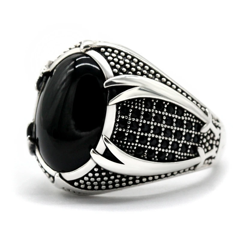 Vintage Carved Pattern Zircon Stone Rings for Men Accessories Wedding Jewelry Fashion Handmade Finger Rings wedding rings finger rings jewelry rings ring jewelry