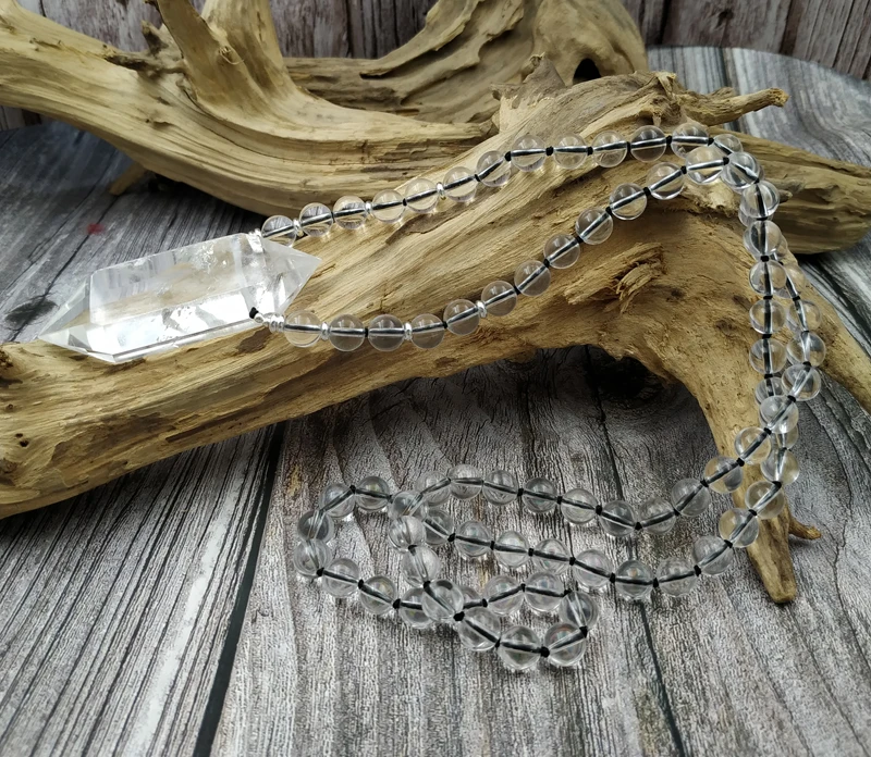 

YA4029 Natural Quartz Point Quartz Beads Handmade Necklace