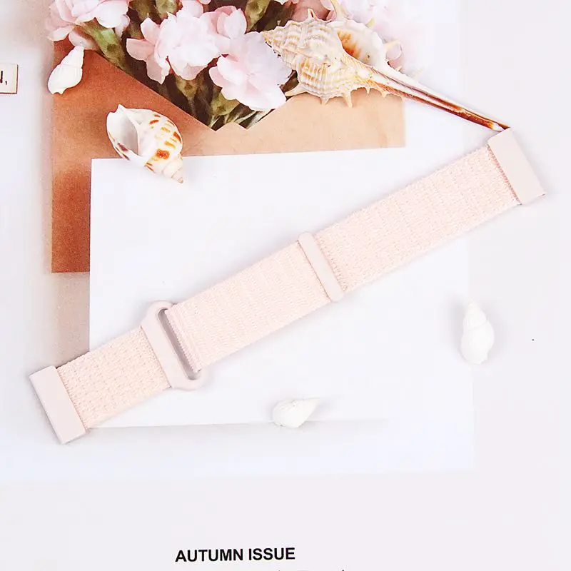 pearl pink OULUCCI 20 мм нейлоновая петля тканый ремешок для Xiaomi Huami Amazfit Bip BIT Lite Молодежные умные наручные часы браслет Amazfit часы - Цвет: pearl pink