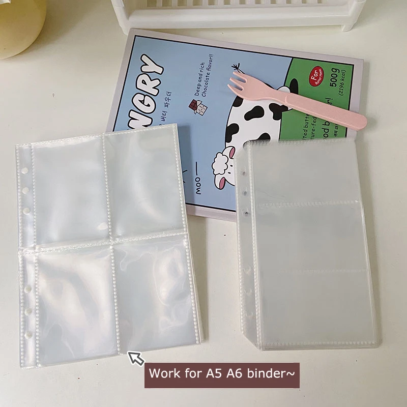 SKYSONIC 10pcs A5 A6 PP/PVC 바인더 슬리브 보관용 엽서 가방 앨범 도서 시트 노트 리필 페이지 학교 문구