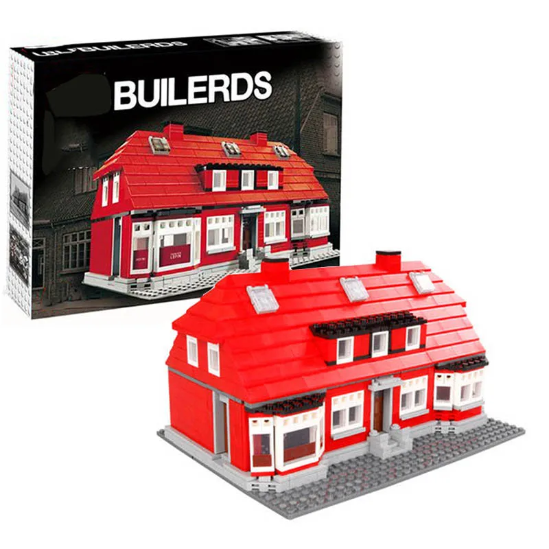 

928PCS legoinglys Ole Kirk Red House Building Blocks 17006 Architecture 4000007 Creator Expert Model Bricks