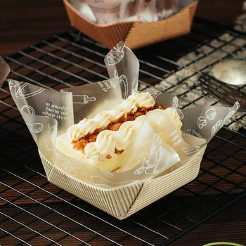 

50 sets Net red creative cake cup square cardboard cup tray baking decoration bread dessert container birthday party favors cups