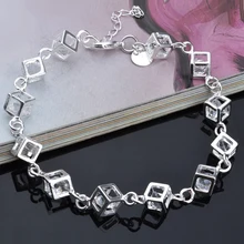 Горячий серебряный браслет покрытый Модный Ювелирный Браслет для женщин ручной цепи ювелирные украшения для помолвки Высокое качество для подарков