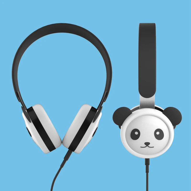 Kids Headphone Cute Panda 85dB Volume Limited Hearing Protection Headset 3 5mm Wired Earphone For Mobile Phone