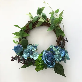 

Wedding Wearth Camellia Artificial Flowers Wreaths Door Hanging Artificial Garland For Wedding Decoration Home Party Decor