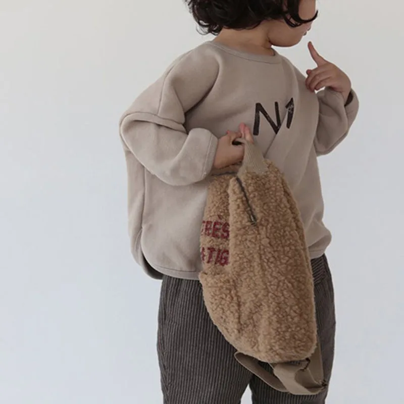 Goedkoop MILANCEL winter nieuwe kids sweatshirts bont voering jongens sweatshirts brief print bont hoodies voor meisjes