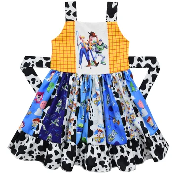 

Toy Story 4 Girls Baby Princess Dress Woody Buzz Lightyear Bo Peep Cosplay 3D Printed Sleeveless Dress Girls Birthday Gift