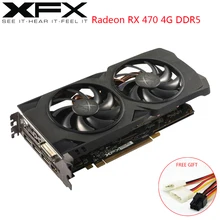 Видеокарта XFX AMD Radeon RX 470, 4 ГБ DDR5, видеокарта RX470, 4 Гб, 256 бит, игровая видеокарта для ПК, настольный компьютер, видеоигра, используемая карта RX470