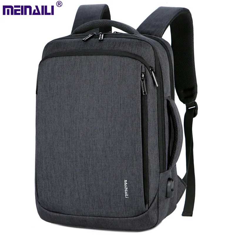 

New Waterproof Oxford Cloth Simple Dual-Purpose Multifunctional USB Travel Business 15-inch Computer Shoulder Pack Male
