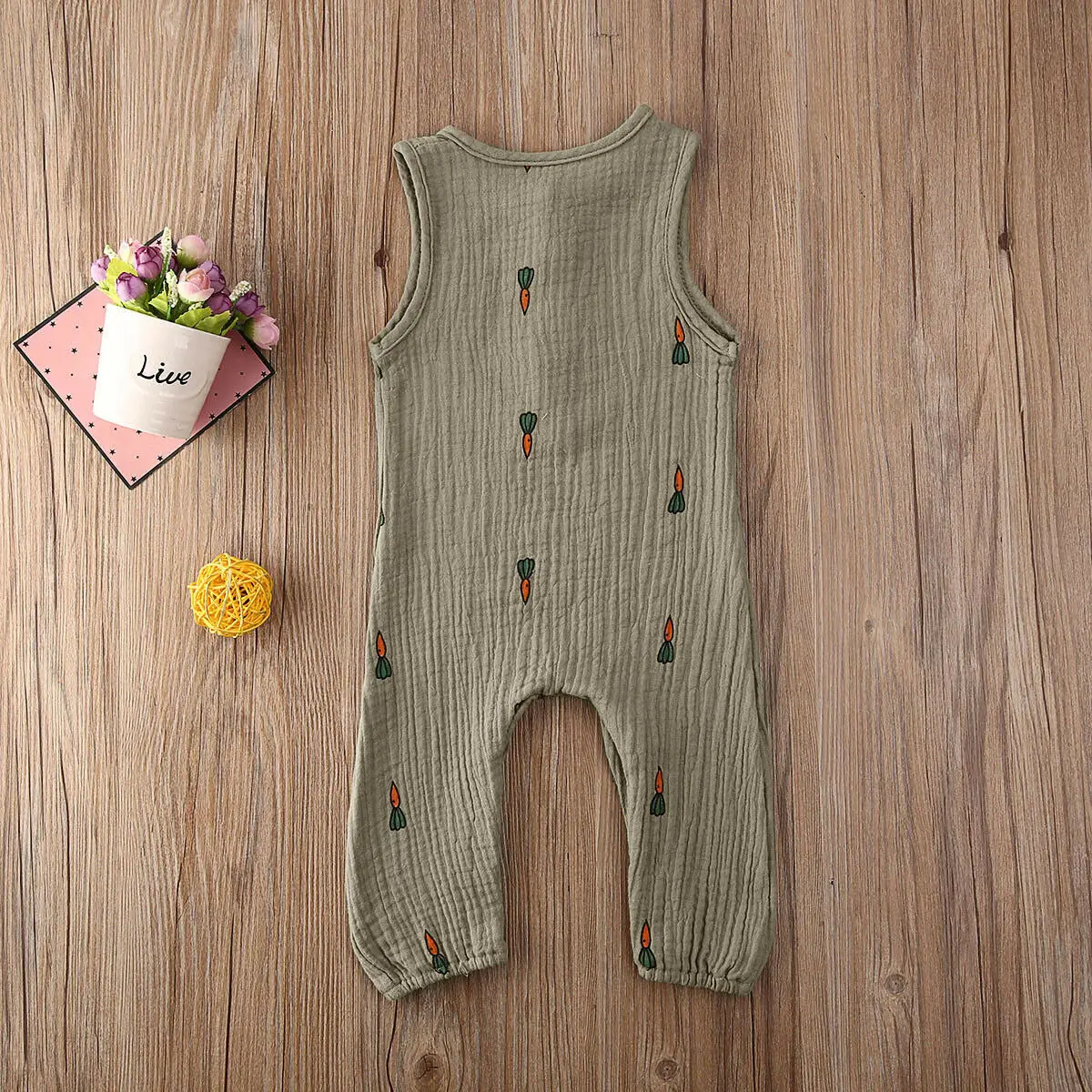 2020 Summer Sleeveless Newborn Baby Girl Boy Clothes COTTON&LINEN Cactus Print Romper Jumpsuit Soft Baby Outfit One Piece baby clothes cheap