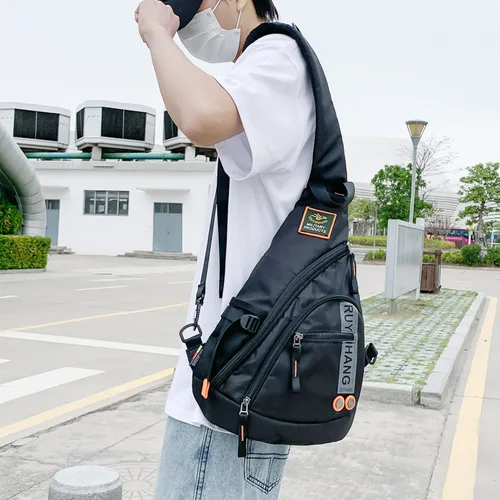 남성 어깨 가방 여행 Crossbody 가방 남자 군사 가슴 가방 학교 여행 방수 나일론 메신저 가방 블랙 그린 4