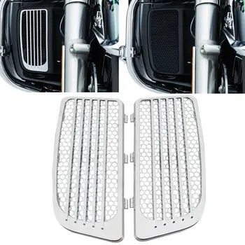 

Motorcycle Chrome Radiator Grills Lower Fairing Twin Cooled For Harley Touring FLHTK FLHTKL FLHTKSE FLTRU FLTRK