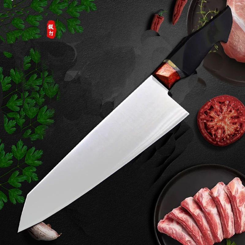 Chef Knife VG10 High Carbon Steel Knife Mirror Finish Stainless Steel Japanese Super Gyuto withEbony Handle