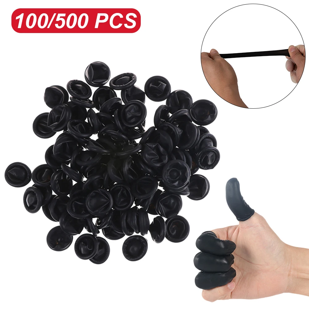 500Pcs Disposable Fingertips Protector Gloves Natural Rubber Non-slip Anti-static Latex Finger Cots Fingertips Durable Tool game finger cots mobile game touch screen ultra thin breathable non slip anti sweat and anti fingerprint finger cots