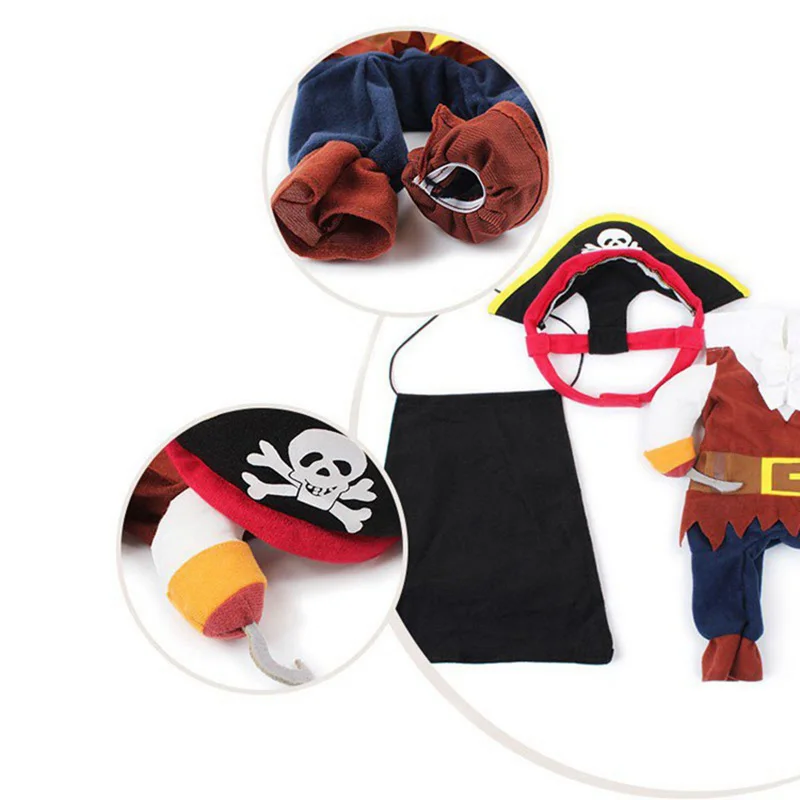 Pet Dog Costume Christmas Clothes Corsair Dress Up Halloween Suit Fantsy Puppy Jacket For Winter Dogs Clothes
