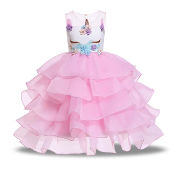 

2020 Unicorn Party Dress Kids Dresses For Girls Children Clothing Princess Tutu Dress Girl Birthday Party Cosplay Dress 10 Year