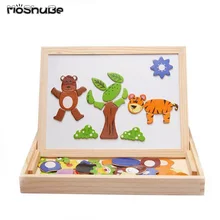 Магнитные головоломки игрушки для детей, для ребенка, Обучающие деревянные головоломки игрушки 3d головоломка животные настольные игры доска для рисования, чтобы написать 152