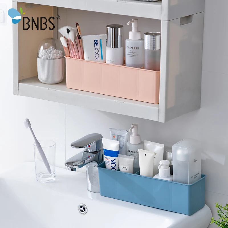 BNBS органайзер для косметики для ванной комнаты, пластиковая коробка для хранения ювелирных изделий в шкафу, косметический Органайзер для ванной комнаты, настольные коробки