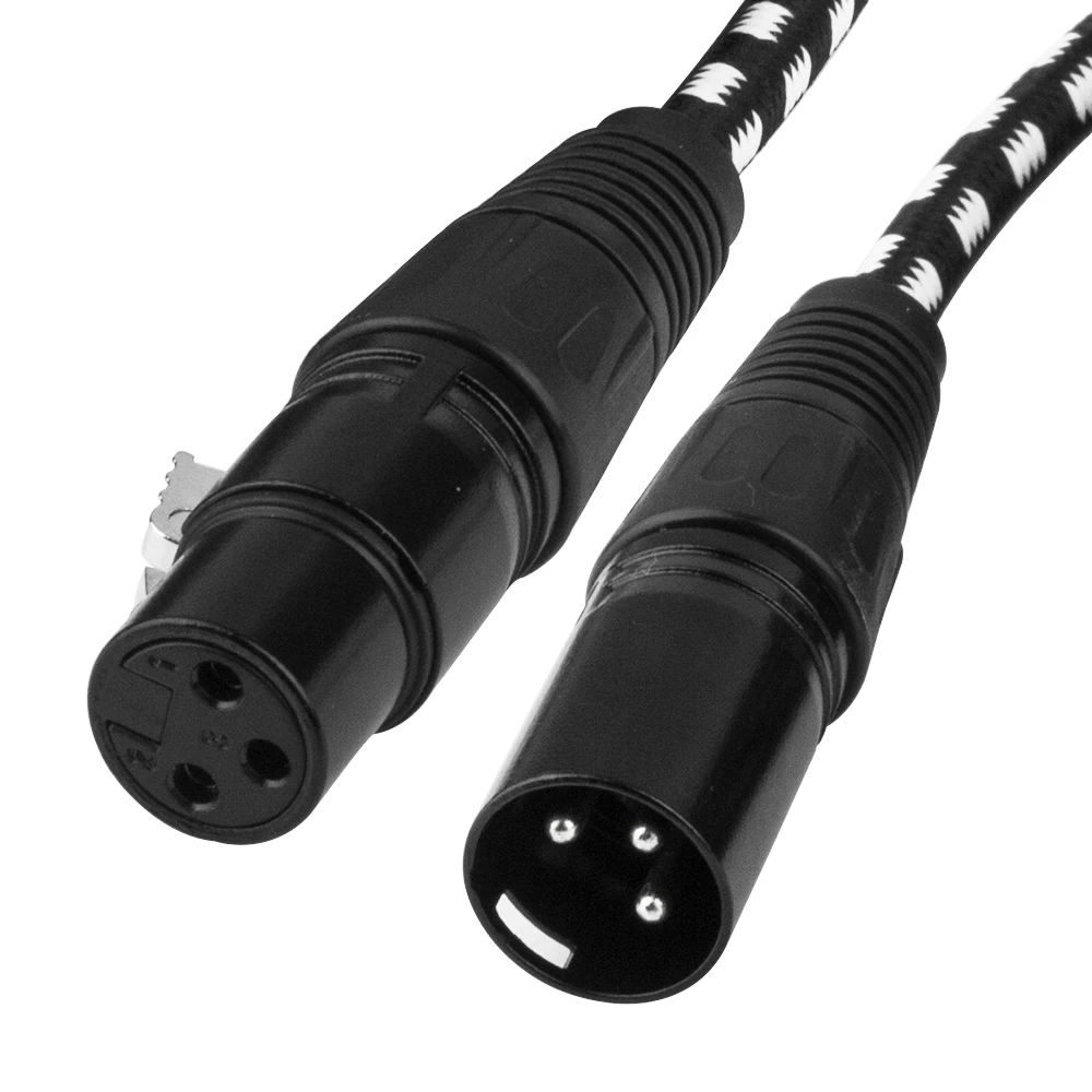 Тканевый Плетеный XLR кабель Bochara штекер гнездо M/F 3 контактный разъем