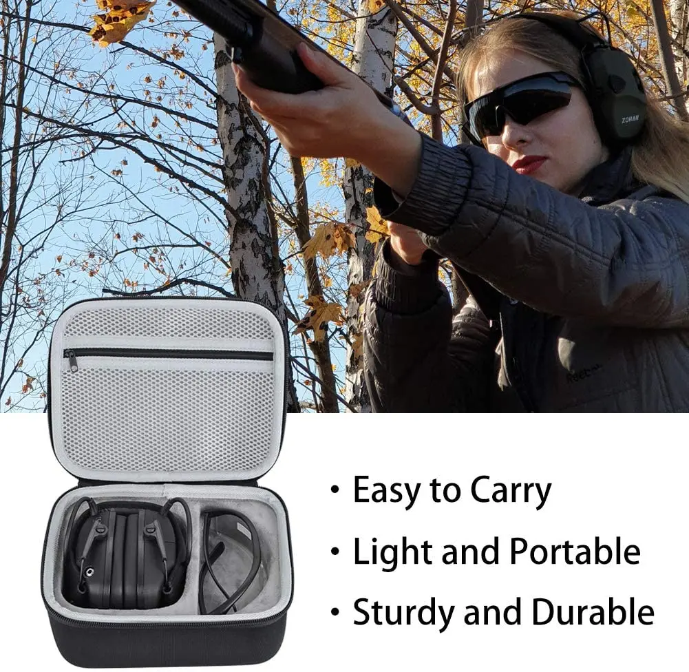 ZOHAN Earmuff Storage Headphone Case Compatible Shooting Hunting Hearing Protection Anti-dust Waterproof Carrying Travel Bag