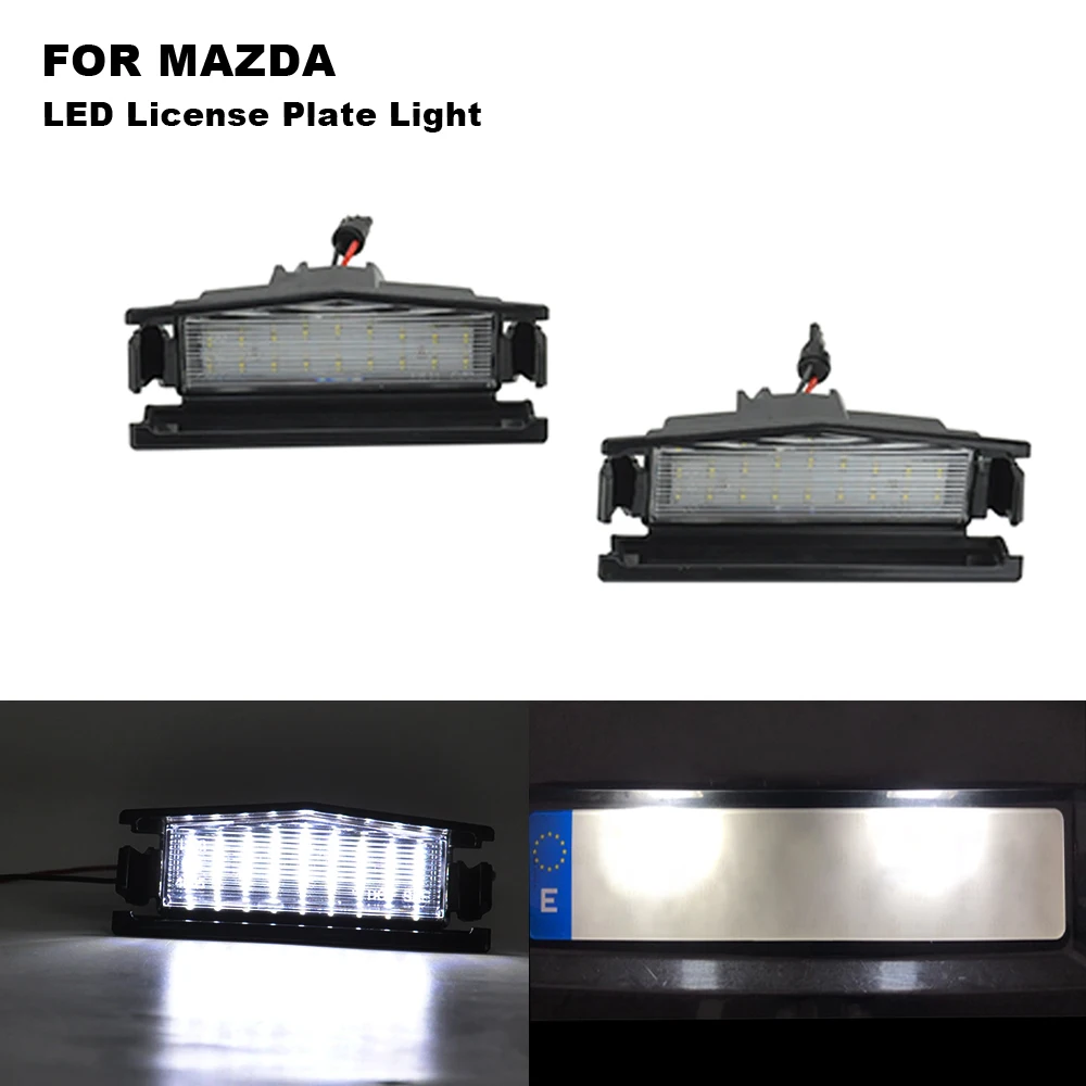 

2Pcs Clear Xenon White car LED License Plate Lights For 2 2016 Mx-5(Miata)2016- Waterproof 3W car accessories