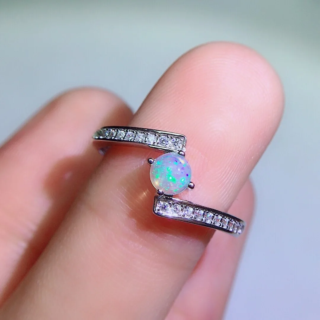 100% натуральное эфиопское кольцо с кабошоном WELO FIRE OPAL 4 мм | Украшения и аксессуары