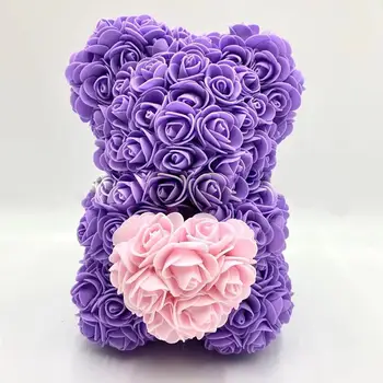 

1pcs 25cm Red Rose Teddy Bear Rose Flower Artificial Decoration Christmas Gifts Women New Year Valentines Gift for Girlfriend