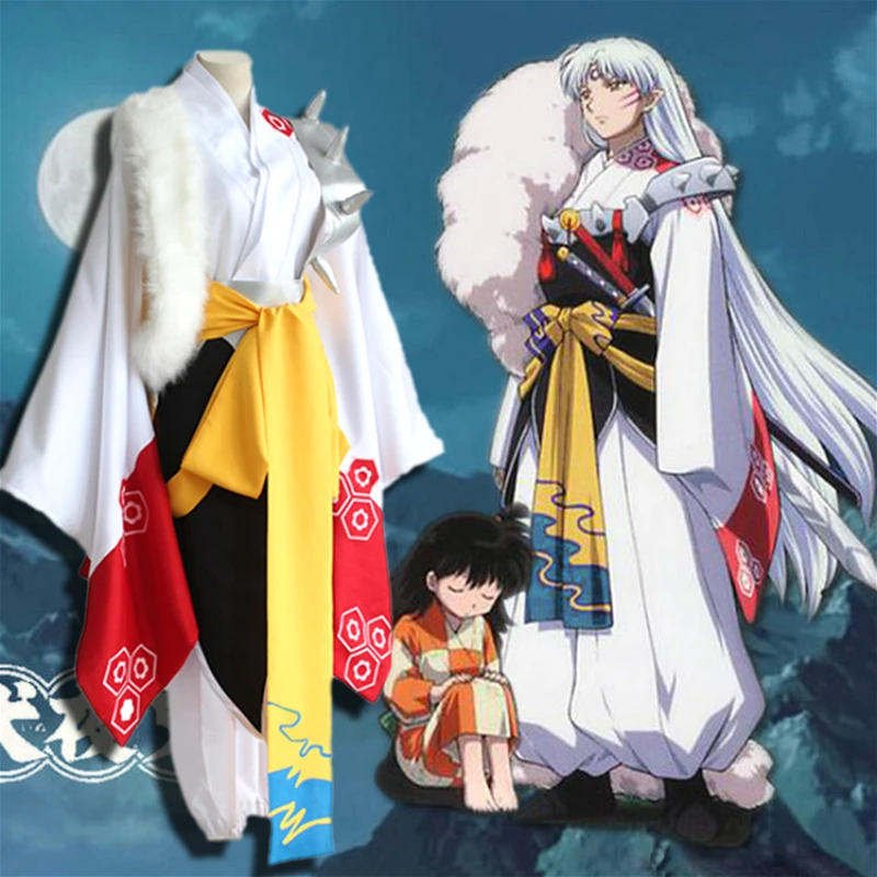 

Inuyasha Sesshomaru Kimono Anime Cosplay Costume Inuyasha Costume Sesshomaru Kimono Cosplay For Halloween Adult Male Men Costume
