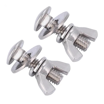 

2Pcs Stainless Steel Diving Screws Bolts Wing Nuts with 4 Washers Underwater Tech Diving Gear Equipment
