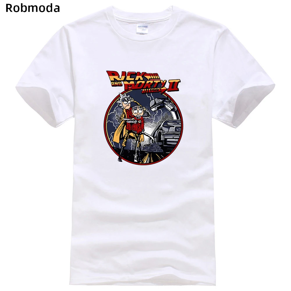 

2019 Men back to the future dragon ball rick and morty Funny Anime T-shirt Casual Short sleeve tee shirt Summer white tshirts
