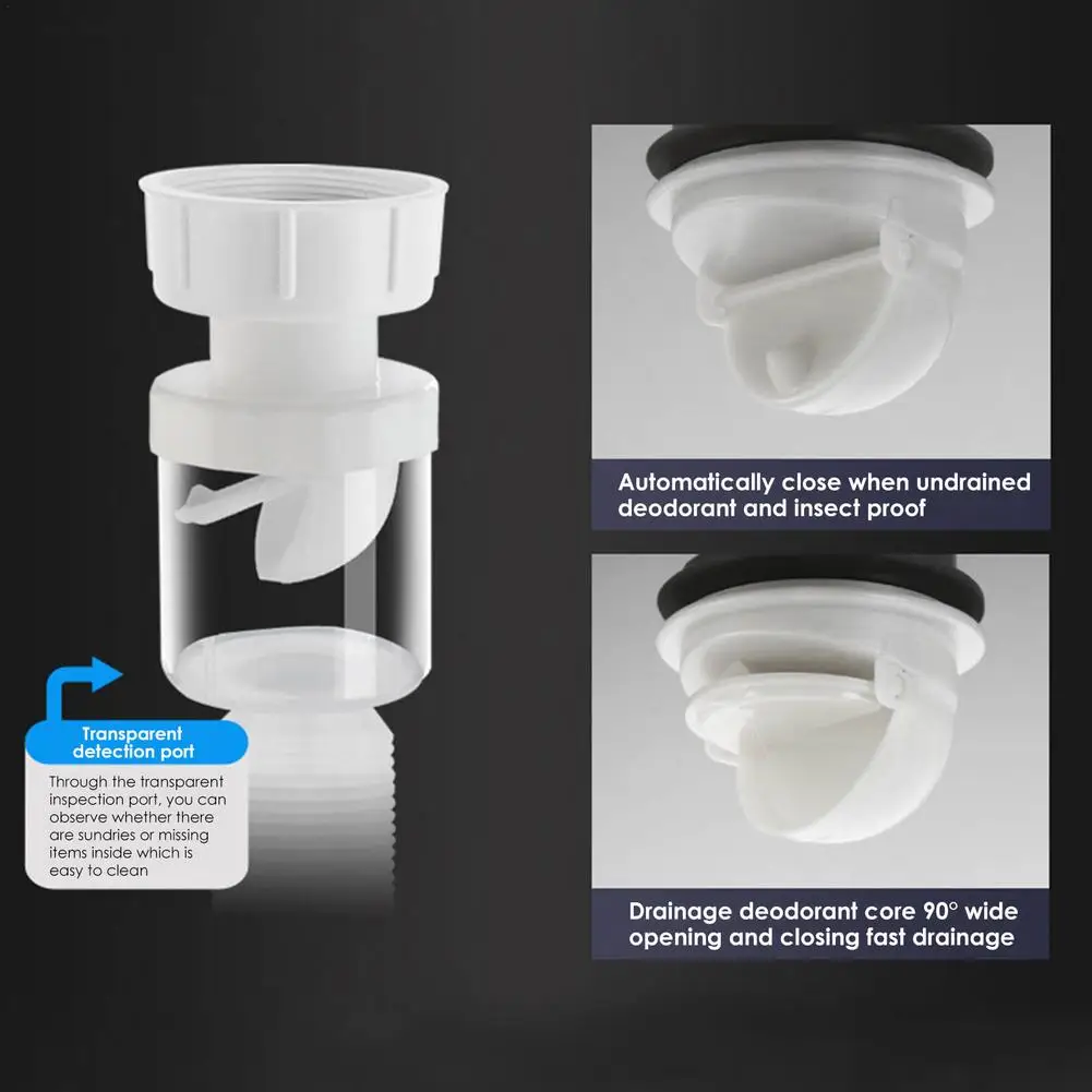 Kit De Vidange Pour Lavabo Avec Vidange, Siphon Externe Et Tuyau Ondulé