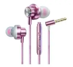 rose gold 10 шт. в партии универсальные проводные наушники-вкладыши тяжелый бас Металлический наушник для iph для Android - Цвет: rose gold