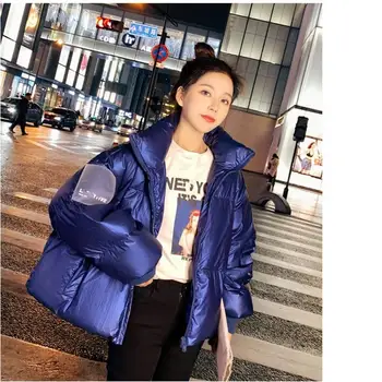 

Women Turn-Down Collar Parkas Coat Winter Fashion Candy Colors Short Outwear Loose Warm Winter Jacket