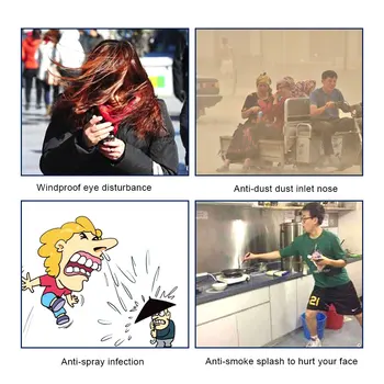 

Headband Rain Hat Raincoat Outdoor Cycling Helmet Transparent Mask Windproof Rainproof Fume Anti-fog Anti-dust Belt Rope