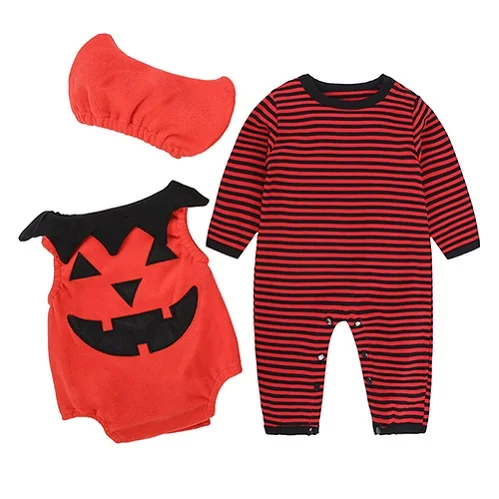 Детский комбинезон на Хэллоуин для маленьких мальчиков и девочек; теплый комбинезон с длинными рукавами для малышей; хлопковый праздничный костюм; MBR0103 - Цвет: as photo
