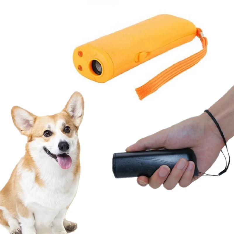 Perro ahuyentador Dispositivo de entrenamiento de perros iluminación tres propósito repelente ultrasónico de perros Anti-barking dispositivo de entrenamiento para coche perro