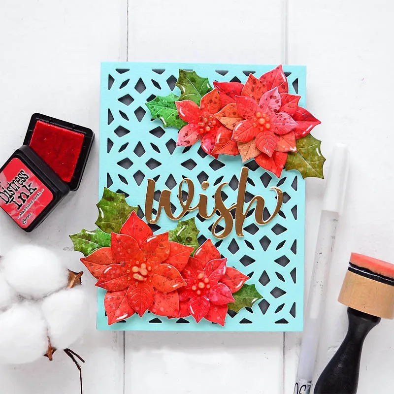 Рождественское украшение Poinsettia& Ilex& свеча металлические Вырубные штампы новые рождественские украшения вырубки для изготовления открыток